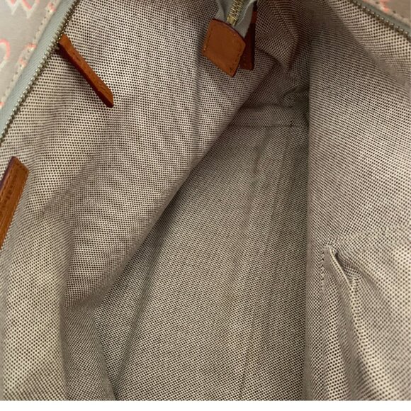 Dooney and Bourke Grey and Pink Canvas and Leather Vintage Shoulder bag Large - Picture 12 of 13